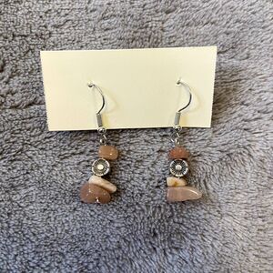 Handmade Crystal Chip Dangle Earrings